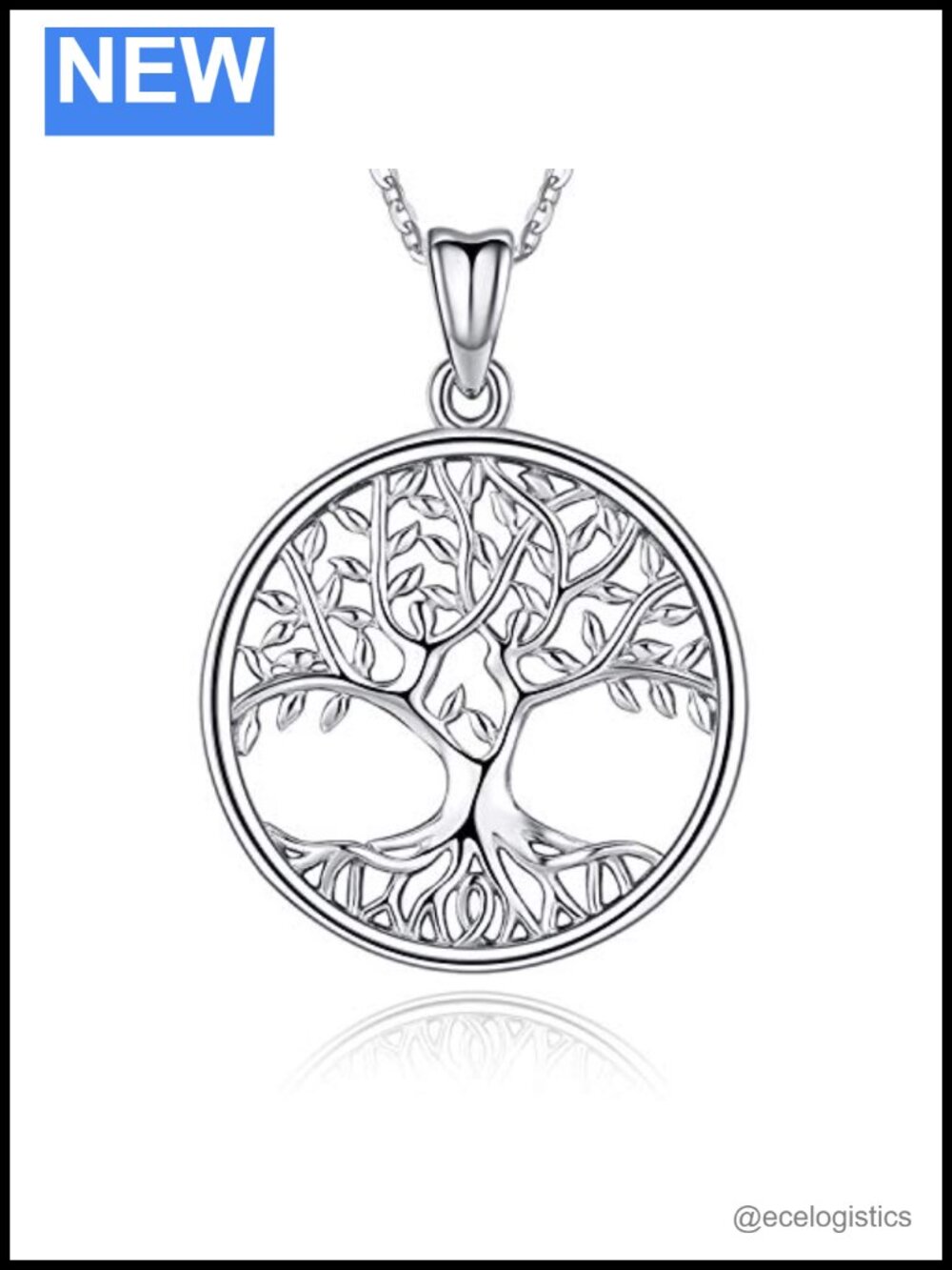 Sterling Silver Tree of Life Pendant Necklace 18" Chain